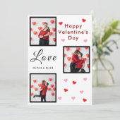 Happy Valentine’s Day Card Custom Photo Collage カード (スタンド正面)