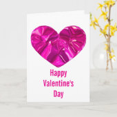 Happy Valentine’s Day Card Cute Pink Heart  カード (黄色い花)