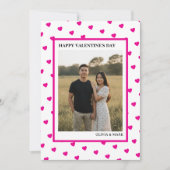 Happy Valentine’s Day Card Pink Heart Custom love シーズンカード (正面)