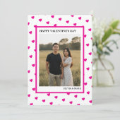 Happy Valentine’s Day Card Pink Heart Custom love シーズンカード (スタンド正面)