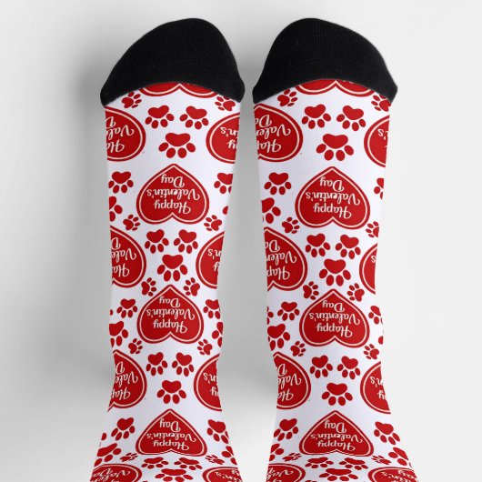 Happy Valentine’s Day Cat Lover Socks ソックス (上部)