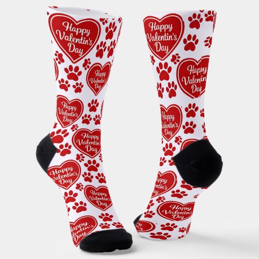 Happy Valentine’s Day Cat Lover Socks ソックス (傾斜あり)