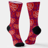 Happy Valentine’s Day Cat Lover Socks ソックス (傾斜あり)