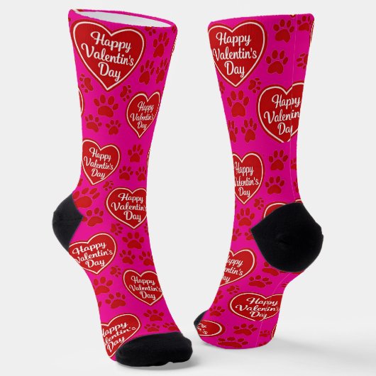 Happy Valentine’s Day Cat Lover Socks ソックス (傾斜あり)