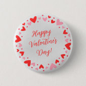 Happy Valentine’s Day Circle of Hearts Button 缶バッジ (正面)