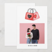 Happy Valentine’s Day Custom Photo Collage Holiday シーズンカード (正面/裏面)