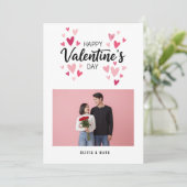 Happy Valentine’s Day Custom Photo Collage Holiday シーズンカード (スタンド正面)