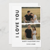 Happy Valentine’s Day Custom Photo Collage Holiday シーズンカード (正面/裏面)