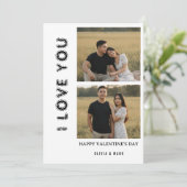 Happy Valentine’s Day Custom Photo Collage Holiday シーズンカード (スタンド正面)