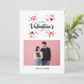 Happy Valentine’s Day Custom Photo Collage Holiday シーズンカード (スタンド正面)