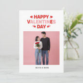 Happy Valentine’s Day Custom Photo Collage Holiday シーズンカード (スタンド正面)