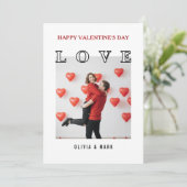 Happy Valentine’s Day Custom Photo Collage love シーズンカード (スタンド正面)