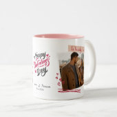 Happy Valentine’s Day Custom Photos & Names Mug  ツートーンマグカップ (正面右)