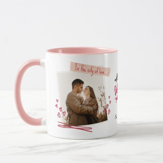 Happy Valentine’s Day Custom Photos & Names Mug  マグカップ (左)