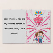 Happy Valentine’s Day Cute Couple Illustration  箔カード (内部)