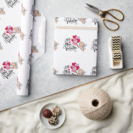 Happy Valentine"s day Cute cupid personalized  ラッピングペーパー