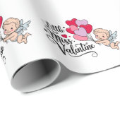 Happy Valentine"s day Cute cupid personalized  ラッピングペーパー (ロールコーナー)