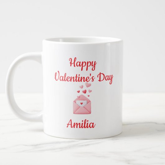Happy Valentine’s Day Cute Love Mug ジャンボコーヒーマグカップ (左)