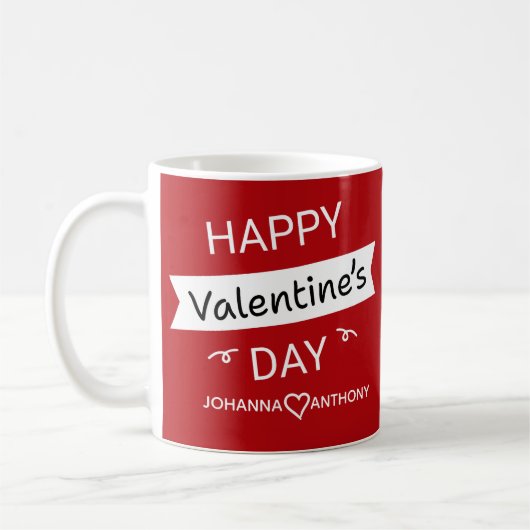 Happy Valentine’s Day – Cute Valentine Love Custom コーヒーマグカップ (左)