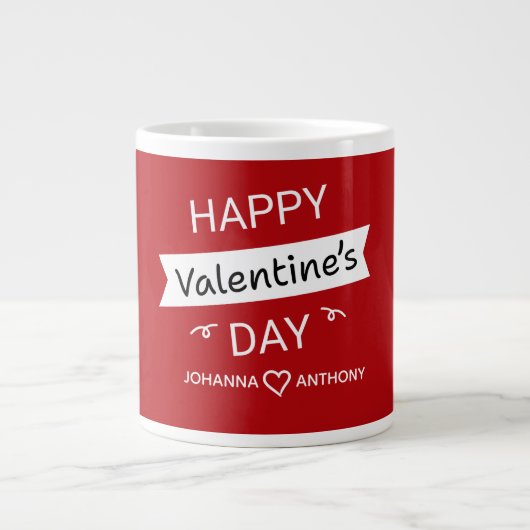 Happy Valentine’s Day – Cute Valentine Love Custom ジャンボコーヒーマグカップ (正面)