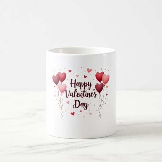 Happy Valentine’s Day Elegant Mug コーヒーマグカップ (中央)
