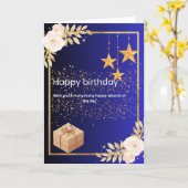 Happy Valentine’s Day Elegant Red & Gold Heart Car カード (黄色い花)