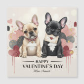 Happy Valentine’s Day French Bulldog Magnet  (正面)