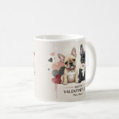 Happy Valentine’s Day French Bulldog Mug – Cute コーヒーマグカップ (正面右)