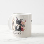 Happy Valentine’s Day French Bulldog Mug – Cute コーヒーマグカップ (正面左)