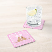 Happy Valentine’s Day Golden Dogs Flat Card ペーパーコースター (インサイチュ)