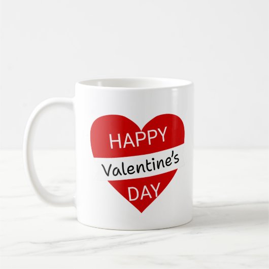 Happy Valentine’s Day Heart– Classic Love Quote コーヒーマグカップ (左)