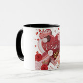 Happy Valentine’s Day Heart Design – Romantic Love マグカップ (正面左)