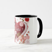 Happy Valentine’s Day Heart Design – Romantic Love マグカップ (正面右)