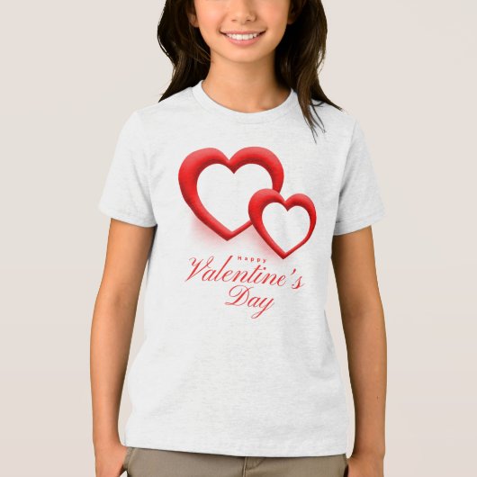 Happy Valentine’s Day Heart Love Design-23540 トライブレンドＴシャツ (正面)
