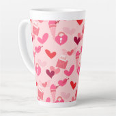 Happy Valentine’s Day Heart Love Gift for Couples カフェラテマグ (左アングル)