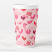 Happy Valentine’s Day Heart Love Gift for Couples カフェラテマグ (正面)