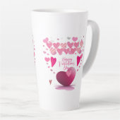 Happy Valentine’s Day Heart Pattern Latte Mug カフェラテマグ (右アングル)