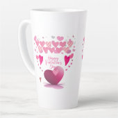 Happy Valentine’s Day Heart Pattern Latte Mug カフェラテマグ (左アングル)