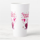 Happy Valentine’s Day Heart Pattern Latte Mug カフェラテマグ (正面)