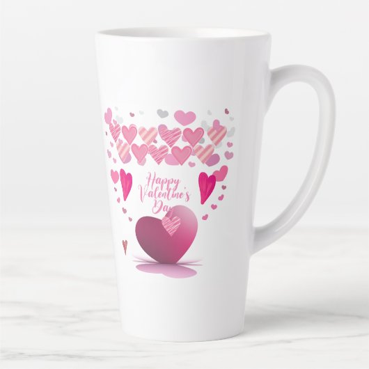 Happy Valentine’s Day Heart Pattern Latte Mug カフェラテマグ (右)