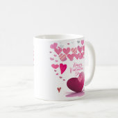 Happy Valentine’s Day Heart Pattern Mug コーヒーマグカップ (正面右)