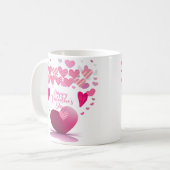 Happy Valentine’s Day Heart Pattern Mug コーヒーマグカップ (正面左)