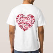Happy Valentine’s Day Heart Typography – Red Love  Tシャツ (裏面)