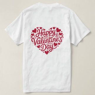 Happy Valentine’s Day Heart Typography – Red Love  Tシャツ