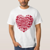 Happy Valentine’s Day Heart Typography – Red Love  Tシャツ (正面)