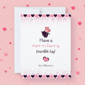 Happy Valentine’s Day Kawaii Cat Kids Flat Card