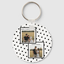 Happy Valentine’s Day Keychain Black Heart Custom  キーホルダー