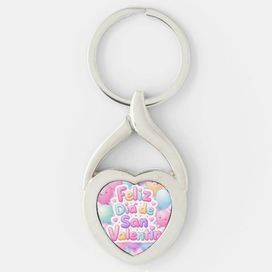 “Happy Valentine’s Day” Keychain – Romantic Gift キーホルダー (正面)