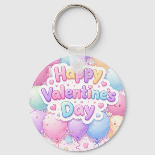 Happy Valentine’s Day Keychain | Romantic Love Key キーホルダー (正面)