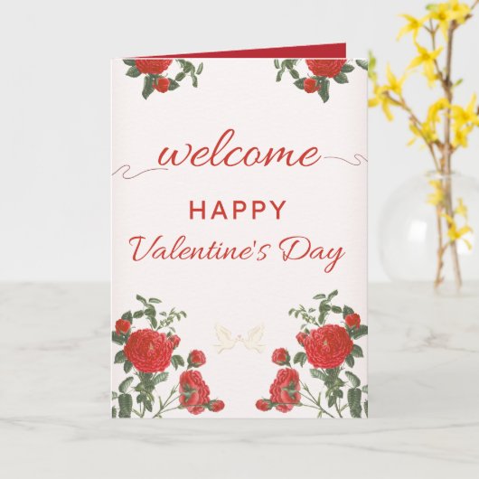 Happy Valentine’s Day Love Card – Sweet Romantic カード (黄色い花)